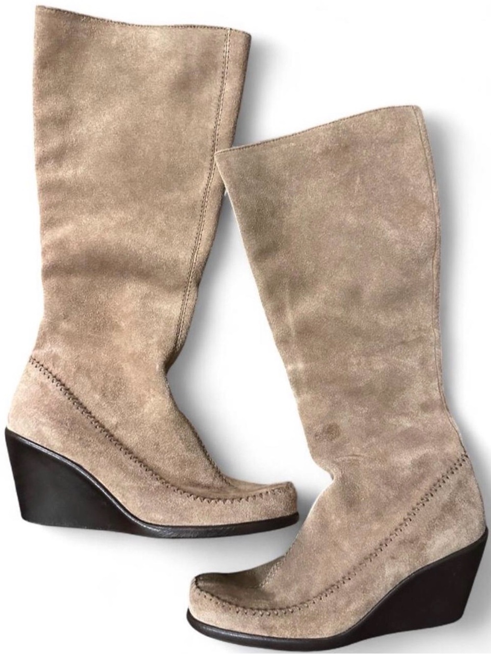 AEROSOLES Taupe Wedge Boots